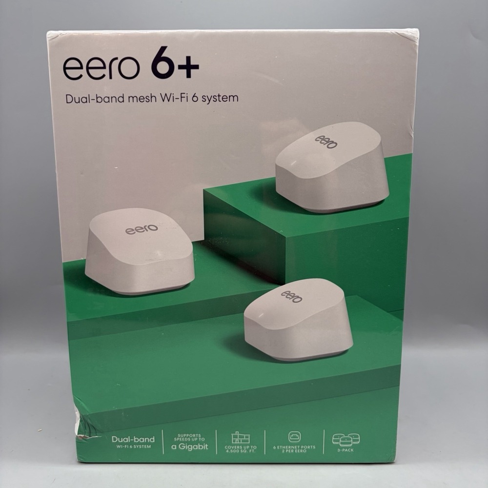 eero 6+ Dual-Band Mesh Wi-Fi 6 System (3-Pack) - Sealed